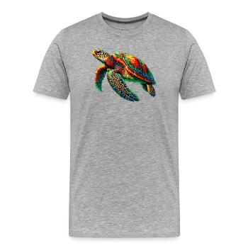 Sea turtle - Men's Premium Organic T-Shirt - heather grey - Front - Damien (186cm)