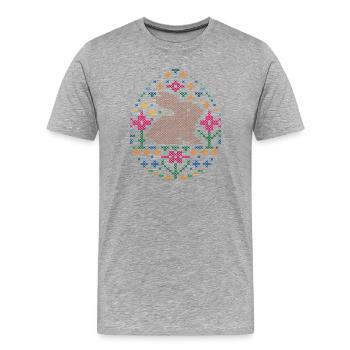 Ostern - Männer Premium Bio T-Shirt - Grau meliert - Vorne - Damien (186cm)