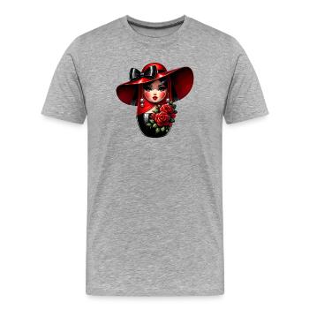 Russian Girl! Matryoshka Russian for Russians - Men's Premium Organic T-Shirt - heather grey - Front - Damien (186cm)