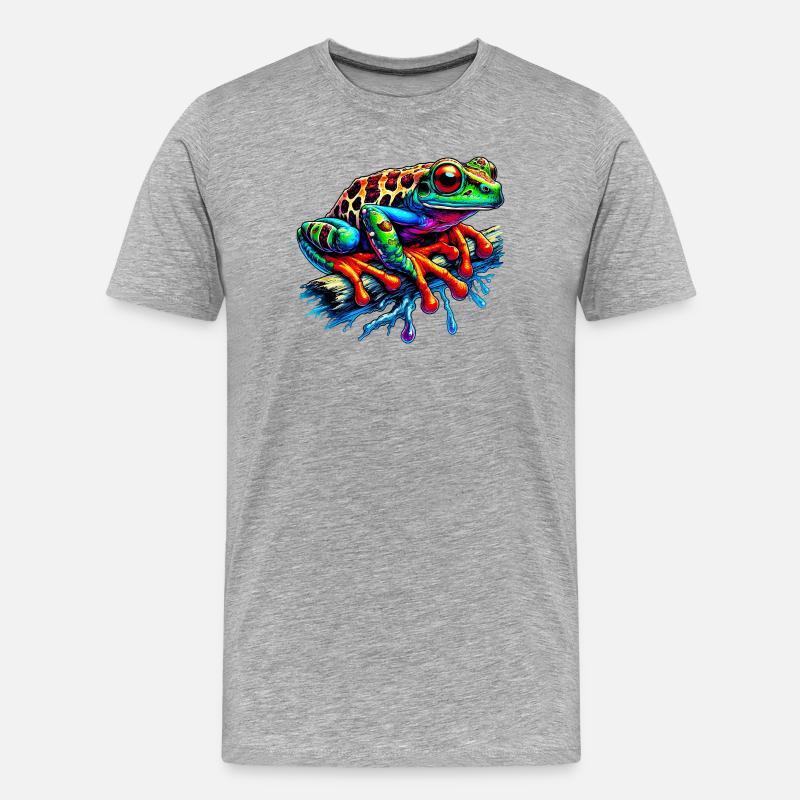 Frosch - Männer Premium Bio T-Shirt - Grau meliert
