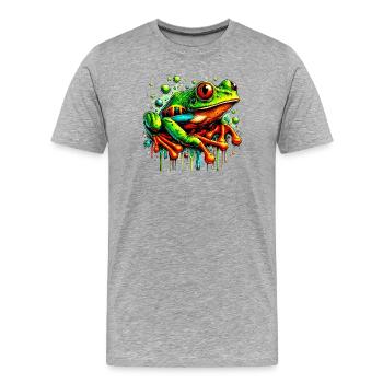 Frog - Men's Premium Organic T-Shirt - heather grey - Front - Damien (186cm)