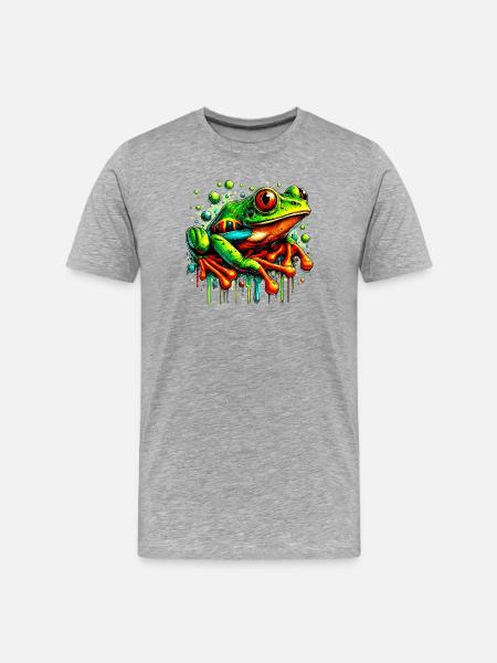 Frog - Men's Premium Organic T-Shirt - heather grey