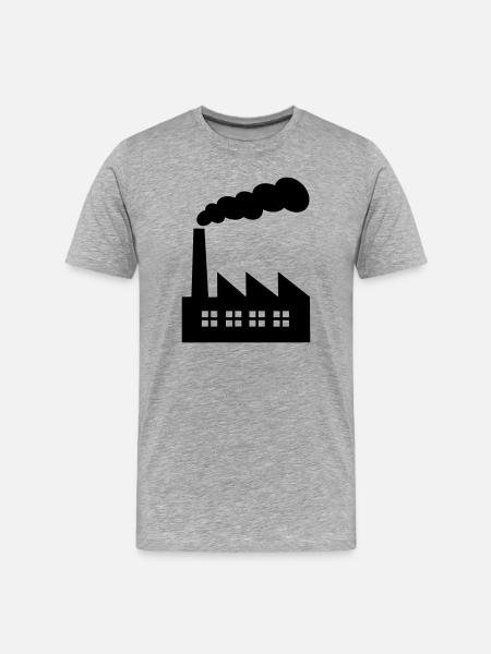 Factory with smoke - Men's Premium Organic T-Shirt - heather grey