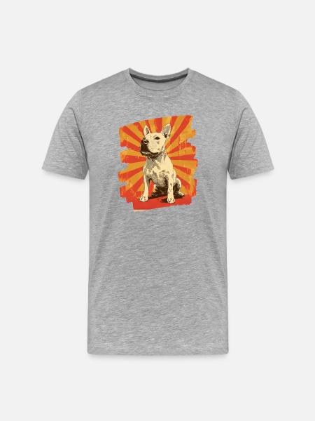 Bull Terrier Fighting Dog Dog Breed - Men's Premium Organic T-Shirt - heather grey