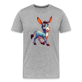Esel-Maultier - Männer Premium Bio T-Shirt - Grau meliert - Vorne - Damien (186cm)