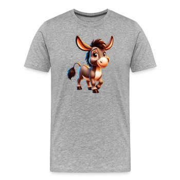 Esel-Maultier - Männer Premium Bio T-Shirt - Grau meliert - Vorne - Damien (186cm)