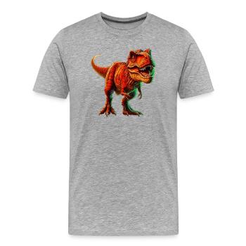 Dinosaurier - Männer Premium Bio T-Shirt - Grau meliert - Vorne - Damien (186cm)