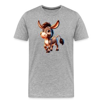 Esel-Maultier - Männer Premium Bio T-Shirt - Grau meliert - Vorne - Damien (186cm)