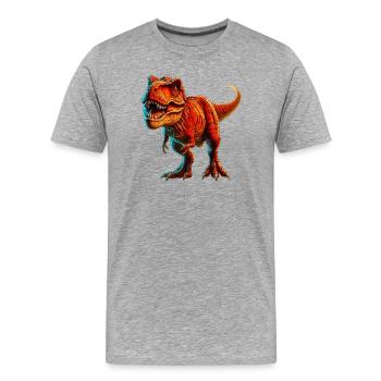 Dinosaure - T-shirt bio Premium Homme - gris chiné - Devant - Damien (186cm)