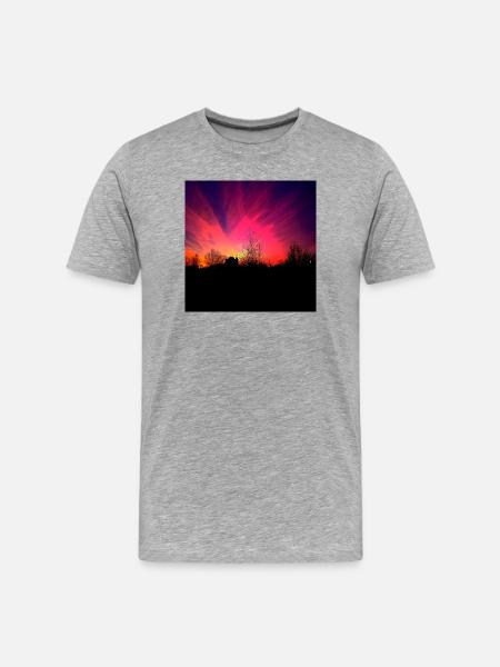 Sunset Violet Sunset Poster - Men's Premium Organic T-Shirt - heather grey