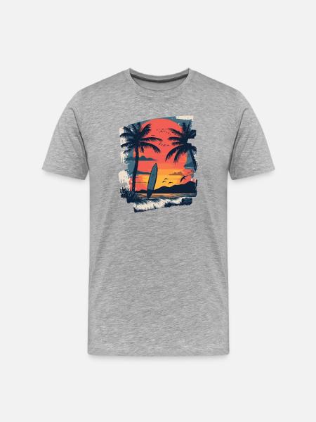 Hawaii Beach - Men's Premium Organic T-Shirt - heather grey