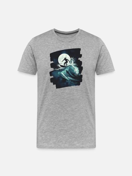 Surfer Surfing Surfboard Surfing - Men's Premium Organic T-Shirt - heather grey