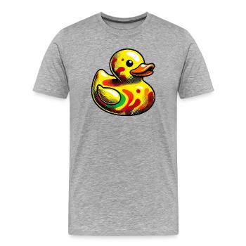 Ente Ente Ente Ente Ente - Männer Premium Bio T-Shirt - Grau meliert - Vorne - Damien (186cm)