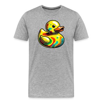 Ente Ente Ente Ente Ente - Männer Premium Bio T-Shirt - Grau meliert - Vorne - Damien (186cm)
