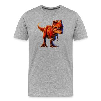 Dinosaurier - Männer Premium Bio T-Shirt - Grau meliert - Vorne - Damien (186cm)