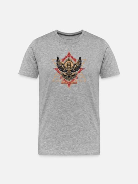 Thai Sacred Winged Emblem - Men's Premium Organic T-Shirt - heather grey
