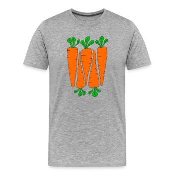 Carottes - T-shirt bio Premium Homme - gris chiné - Devant - Damien (186cm)