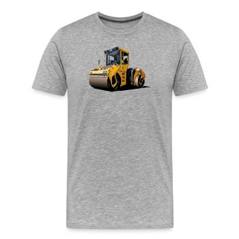 Rouleau compresseur - T-shirt bio Premium Homme - gris chiné - Devant - Damien (186cm)