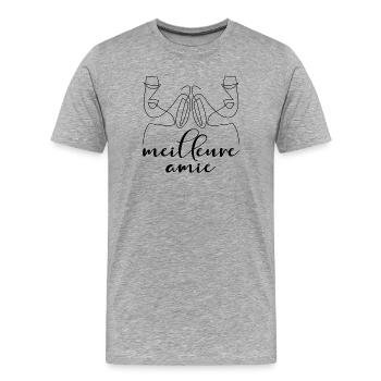 MEILLEURE AMIE LIGNE FEMMES - T-shirt bio Premium Homme - gris chiné - Devant - Damien (186cm)