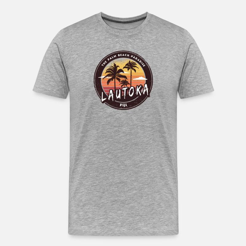 Lautoka – Palm Beach Paradis - T-shirt bio Premium Homme - gris chiné
