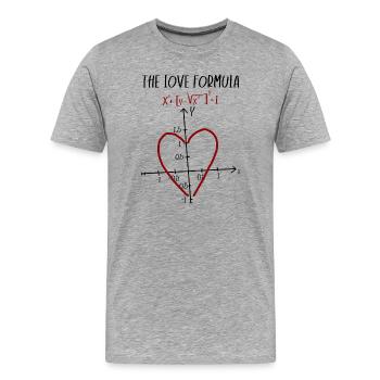 Algebra Heart Equation Art - Men's Premium Organic T-Shirt - heather grey - Front - Damien (186cm)