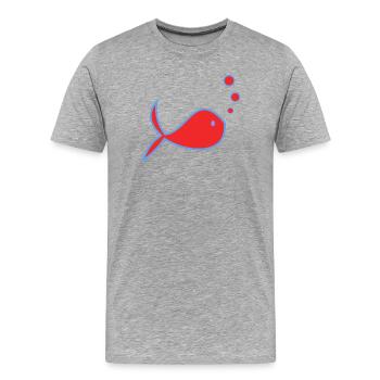APRIL FOOL. FISH. SARDINE. ANNIVERSARY - Men's Premium Organic T-Shirt - heather grey - Front - Damien (186cm)