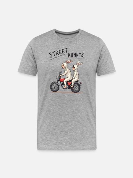 Biker Bunnies - Men's Premium Organic T-Shirt - heather grey