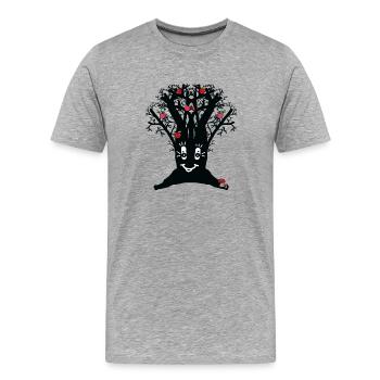lustiger Apfelbaum Apfel Äpfel - Männer Premium Bio T-Shirt - Grau meliert - Vorne - Damien (186cm)