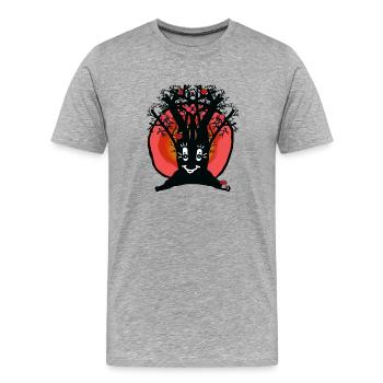 coucher de soleil horizon nature pommier automne - T-shirt bio Premium Homme - gris chiné - Devant - Damien (186cm)