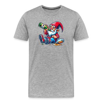 Gartenzwerk Feierabend - Männer Premium Bio T-Shirt - Grau meliert - Vorne - Damien (186cm)