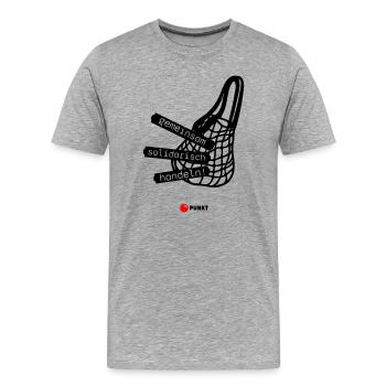 PUNKT Solishirt - Männer Premium Bio T-Shirt - Grau meliert - Vorne - Damien (186cm)