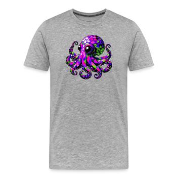 Pieuvre - T-shirt bio Premium Homme - gris chiné - Devant - Damien (186cm)