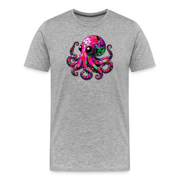 Pieuvre - T-shirt bio Premium Homme - gris chiné - Devant - Damien (186cm)
