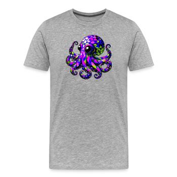 Krake - Männer Premium Bio T-Shirt - Grau meliert - Vorne - Damien (186cm)