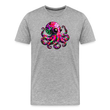 Pieuvre - T-shirt bio Premium Homme - gris chiné - Devant - Damien (186cm)