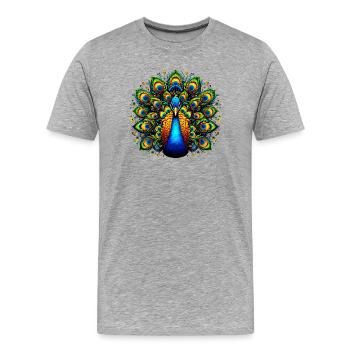 Peacock - Men's Premium Organic T-Shirt - heather grey - Front - Damien (186cm)
