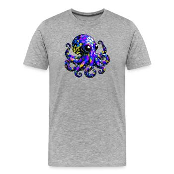 Pieuvre - T-shirt bio Premium Homme - gris chiné - Devant - Damien (186cm)