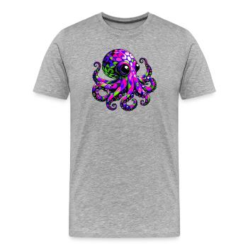 Krake - Männer Premium Bio T-Shirt - Grau meliert - Vorne - Damien (186cm)