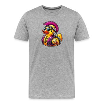 Punk rubber duck - Men's Premium Organic T-Shirt - heather grey - Front - Damien (186cm)