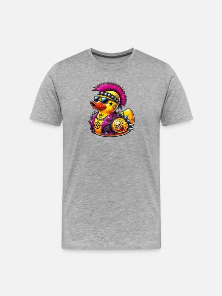Punk rubber duck - Men's Premium Organic T-Shirt - heather grey