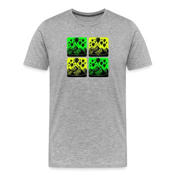 Heißluftballons über den Bergen - Männer Premium Bio T-Shirt - Grau meliert - Vorne - Damien (186cm)