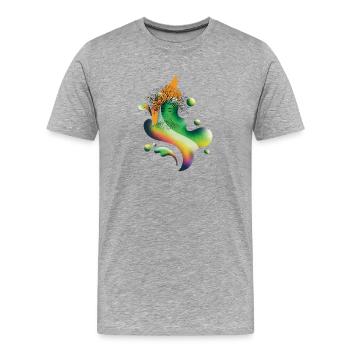 Baumgeist Regenbogenblüte - Männer Premium Bio T-Shirt - Grau meliert - Vorne - Damien (186cm)