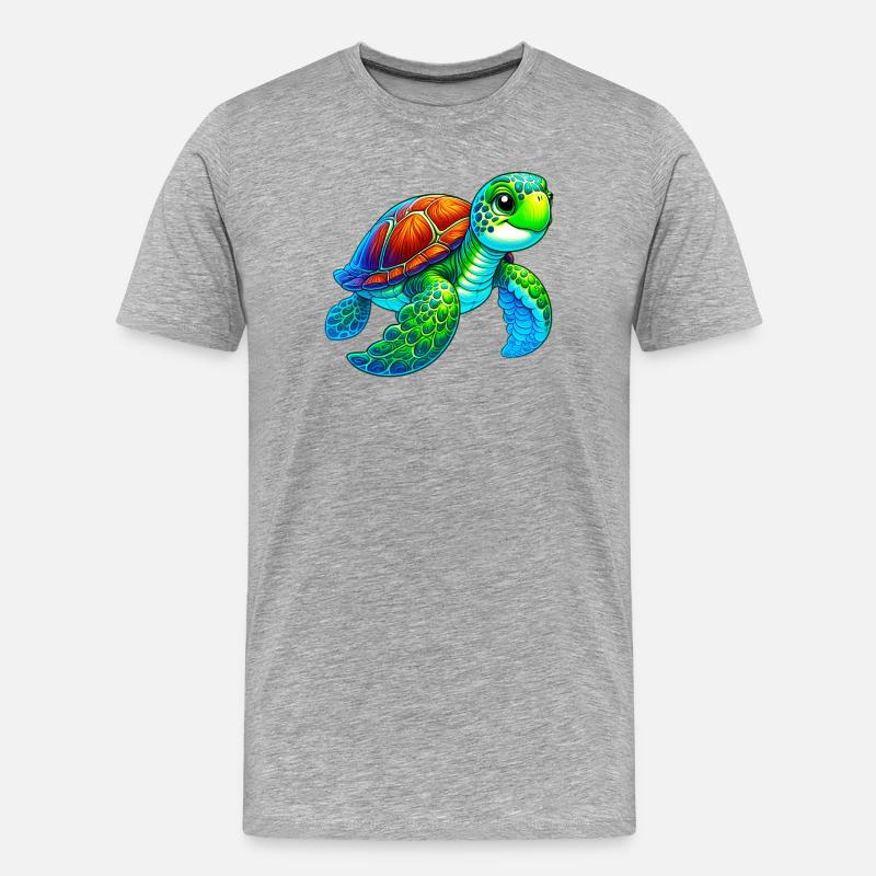 Schildkröte - Männer Premium Bio T-Shirt - Grau meliert
