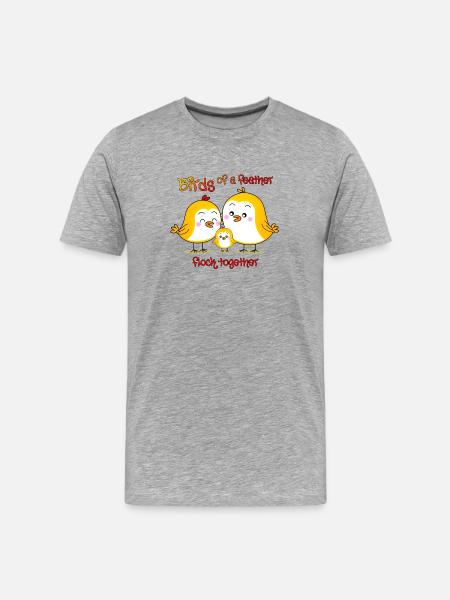 Bird family - Men's Premium Organic T-Shirt - heather grey