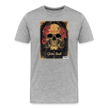 Golden Death - Men's Premium Organic T-Shirt - heather grey - Front - Damien (186cm)