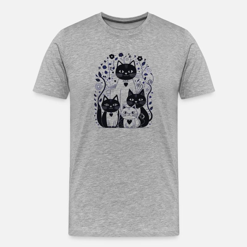 Kittymania - Männer Premium Bio T-Shirt - Grau meliert