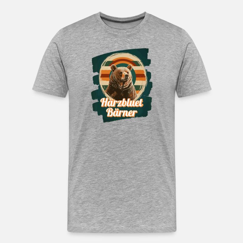 Härzbluetbärner Bärner Berner Härzbluetberner - Männer Premium Bio T-Shirt - Grau meliert