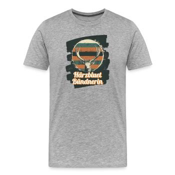 Härzbluetgraubünden, Grisons, Suisse - T-shirt bio Premium Homme - gris chiné - Devant - Damien (186cm)