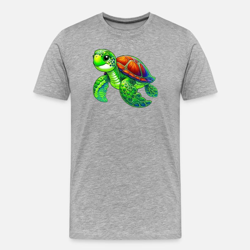 Schildkröte - Männer Premium Bio T-Shirt - Grau meliert