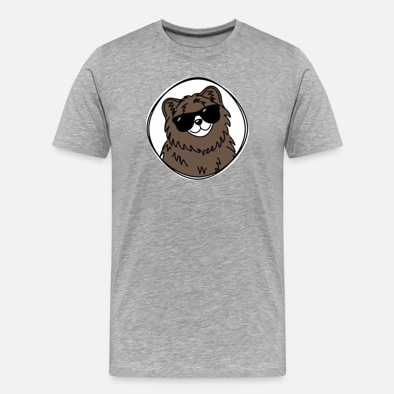 Cooler Bär - Männer Premium Bio T-Shirt - Grau meliert